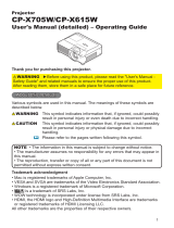 Hitachi CP-X705W User manual