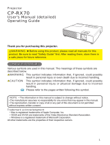 Hitachi Projector CP-RX70 User manual
