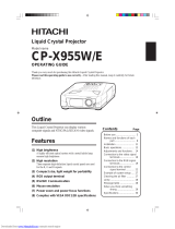 Hitachi Projector CP-X955E User manual