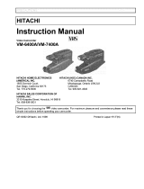 Hitachi VM-7400A User manual