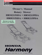 Honda Harmony HRB215PDA Owner's manual