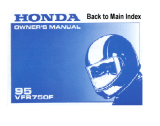 Honda VFR750F 1995 Owner's manual