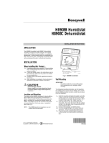 Honeywell H8908C Dehumidistat User manual