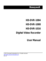 Honeywell HD-DVR-1008 User manual