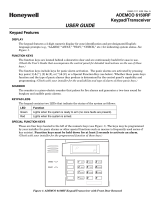 Honeywell 6150RF - Ademco Deluxe Fixed Keypad/Receiver User manual