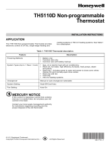 Honeywell Thermostat TH5110D User manual