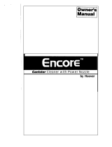 Hoover Encore Canisfer Cleaner with Power Nozzle User manual