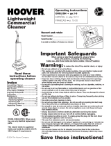 Hoover Lightweight Commercial Cleaner User manual