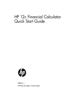 HP 12c Prestige Financial Calculator Quick start guide