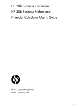 HP (Hewlett-Packard) 20b Business Consultant Financial Calculator User manual