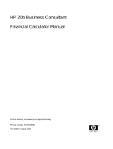 HP 20b Business Consultant Financial Calculator User manual