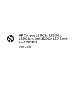 HP Compaq LE2002x 20-inch LED Backlit LCD Monitor User manual
