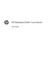 HP EliteDisplay S230tm 23-inch Touch Monitor User manual