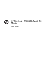 HP EliteDisplay S231d 23-in IPS LED Notebook Docking Monitor User manual