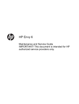 HP (Hewlett-Packard) ENVY Ultrabook 6-1000 User manual