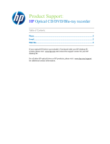 HP Blu-ray Disc Writer series User manual