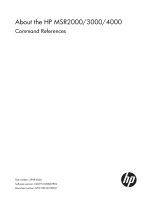 HP MSR2000 Reference guide