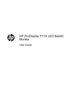 HP ProDisplay P17A 17-inch 5:4 LED Backlit Monitor User manual