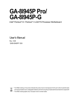 Intel GA-8I945P PRO User manual