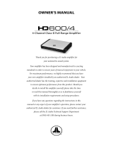 JL Audio HD600/4 User manual