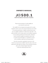 JL Audio J2500.1 User manual
