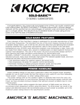 Kicker Solo-Baric D-Series Owner's manual
