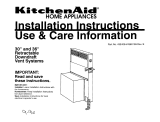 KitchenAid 30" and 36" Retractable Downdraft Vent Systems User manual
