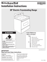 KitchenAid 30" Electric Freestanding Range User manual
