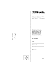 Klipsch SC-1 User manual