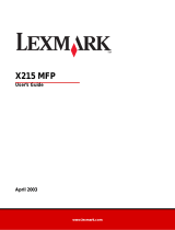 Lexmark X215 MFP User manual
