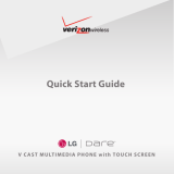 LG Dare VX9700 Verizon Wireless Quick start guide