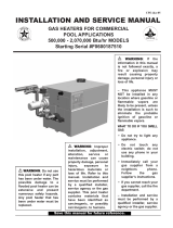Lochinvar GAS HEATER FOR COMMERICAL POOL APPLICATIONS User manual