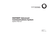 Lucent Technologies PARTNER Advanced Communications System User manual