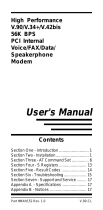 MaxTech PCI Internal Voice/FAX/Data/Speakerphone Modem User manual
