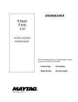 Maytag Dishwasher MDB5601AWQ User manual