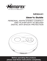 Memorex MD6883SIL - Personal CD w/45sec. anti-shock User manual