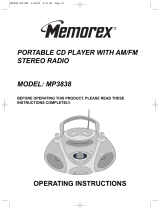 Memorex MP3838 User manual
