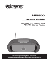 Memorex MP8800 User manual