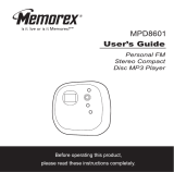 Memorex MPD8601 - CD / MP3 Player User manual