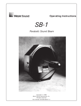 Meyer Sound Satellite TV System SB-1 User manual