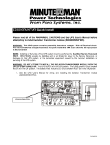 Minuteman ED6000RMXFMR User manual