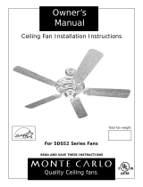 Monte Carlo Fan Company 5DS52 Series User manual