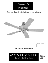 Monte Carlo Fan Company 5WFXX Series User manual