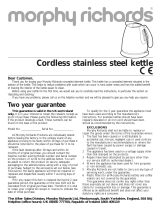 Morphy Richards Cordless stainless steel kettle User manual