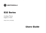 Motorola E34 DIGITAL CORDLESS PHONE-MD4250 User manual
