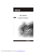 MSI IM-GM45 User manual