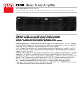 NAD Electronics 2700 User manual