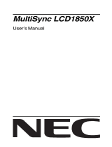 NEC MultiSync® LCD1850X User manual