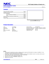 NEC E464 Installation and Setup Guide