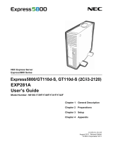 NEC Express5800/GT110d-S User manual